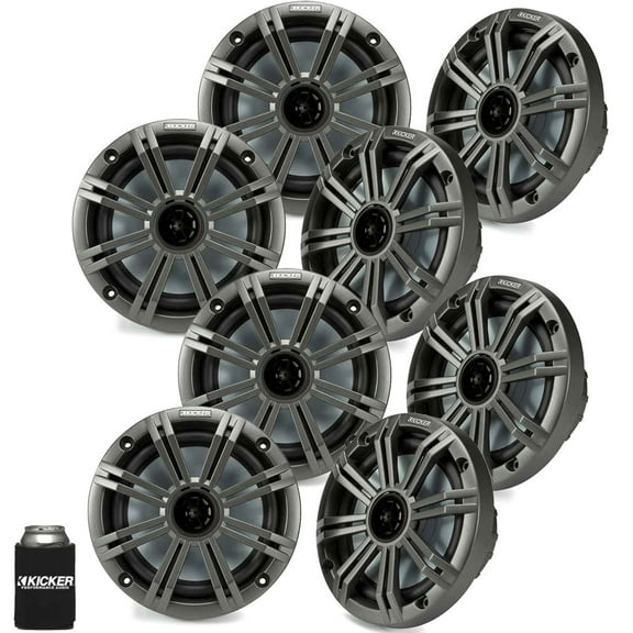 Kicker 6.5" Charcoal Marine Speakers (QTY 8) 4 pairs of OEM replacement speakers