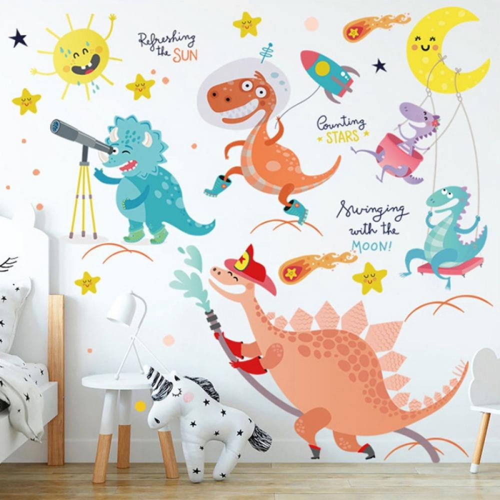 Cute Forest Animals Boy Wall Stickers, Cartoons Giraffe Lion Fox