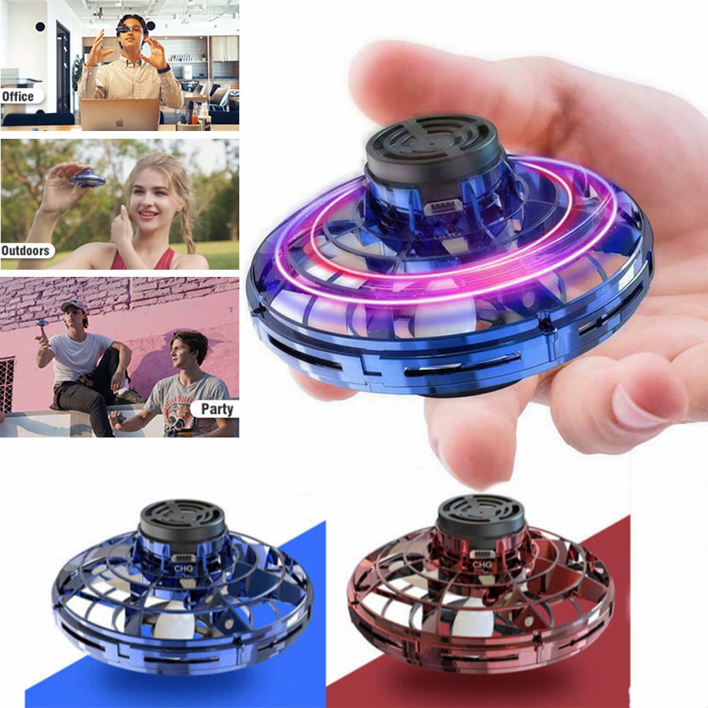 Portable 360° Auto Rotary LED Flying Spinner Toy Decompression RC Drone Toy Gift 