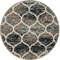 thumbnail image 3 of Unique Loom Trellis Frieze Collection Area Rug - Rounded (3' Round Blue Multi/Ivory), 3 of 7