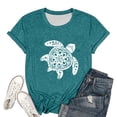 thumbnail image 4 of LUOGENLI T-shirts pour Femmes, T-shirts Décontractés avec Impression de Tortues de Mer, Col Rond, Manches Courtes, Hauts Graphiques, Vêtements d'Été, Vert Menthe TTTG, 4 of 4