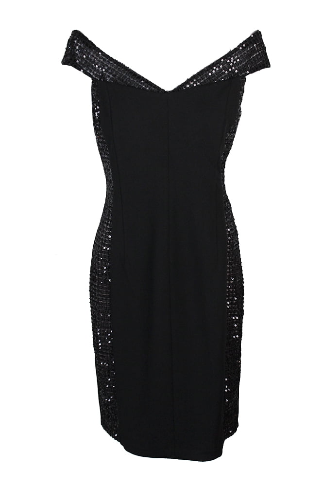 calvin klein black sequin gown