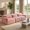 Pink, variant on 114''Soft And Fluffy  Plush Fabric,Modular Sectional Sofa Couches,Ergonomic Design With Throw Pillows,Full-compression Vacuum Packaging   Buckle Connection  For Study,Home Theater,