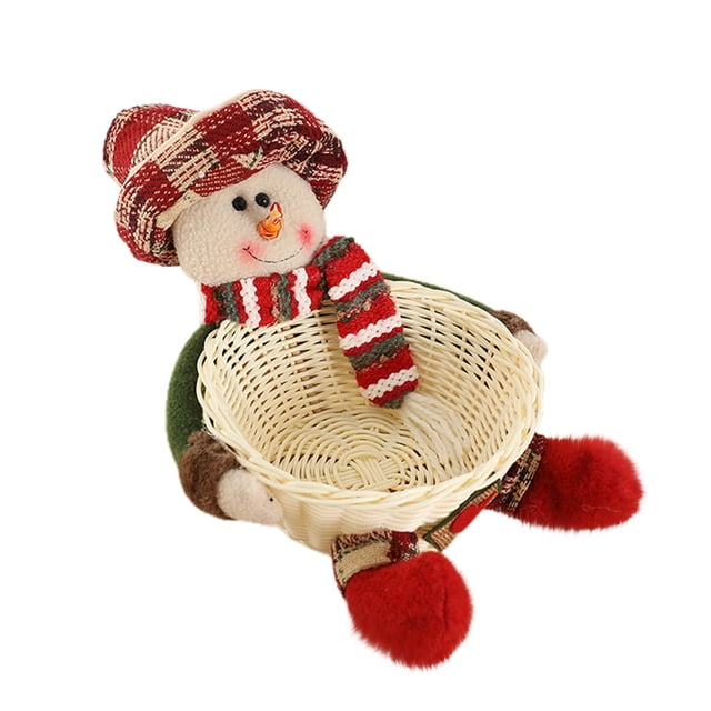 Decoraciones de Navidad para el Hogar Cesta de Muñeca de Navidad Decoración de Escritorio Cesta de Noche de Navidad Decoración de la Cesta de Dulces Cestas de Navidad para Regalos