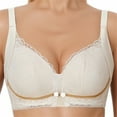 thumbnail image 2 of Taqqpue Pregnant Women's Breastfeeding Bra Solid Color Adjustable Strap Pre Opening Button Breast Feeding Bra Cotton Lace Maternity Sleep Bras, 2 of 4