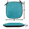 thumbnail image 4 of Scallop Chair Seating Cushion Set of 4, Continuous Underwater Creatures Pattern Shells Starfish, Seat Pads for Office with Anti-slip Backing, 16"x16", Sea Blue Dark Seafoam, by Ambesonne, 4 of 7