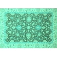 thumbnail image 1 of Ahgly Company Indoor Rectangle Oriental Turquoise Blue Traditional Area Rugs, 6' x 9', 1 of 4