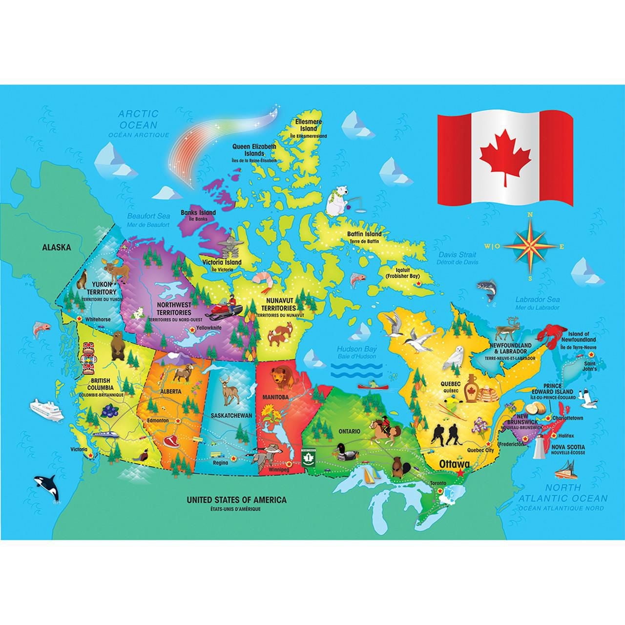MasterPieces Puzzle Company Canadian Map 60 Piece Jigsaw Puzzle