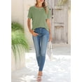 thumbnail image 3 of Chase Secret Womens Tops Summer Casual Crewneck Lightweight Knit Short Sleeve Blouse Shirts, 3 of 6