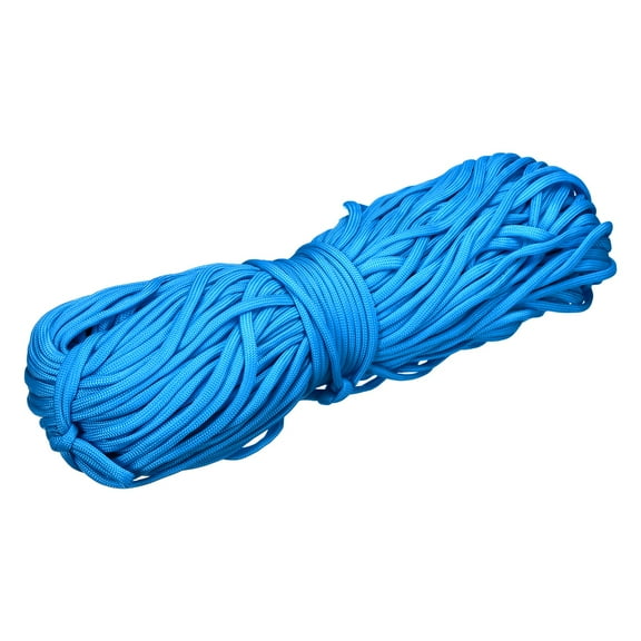 Uxcell 1/8" Paracord Rope, 151ft 7 Strand Heavy Duty Camping Rope Braided Polypropylene Ropes, Lightweight Tie-Downs Utility Cord for Marine, Indoor & Outdoor, Blue