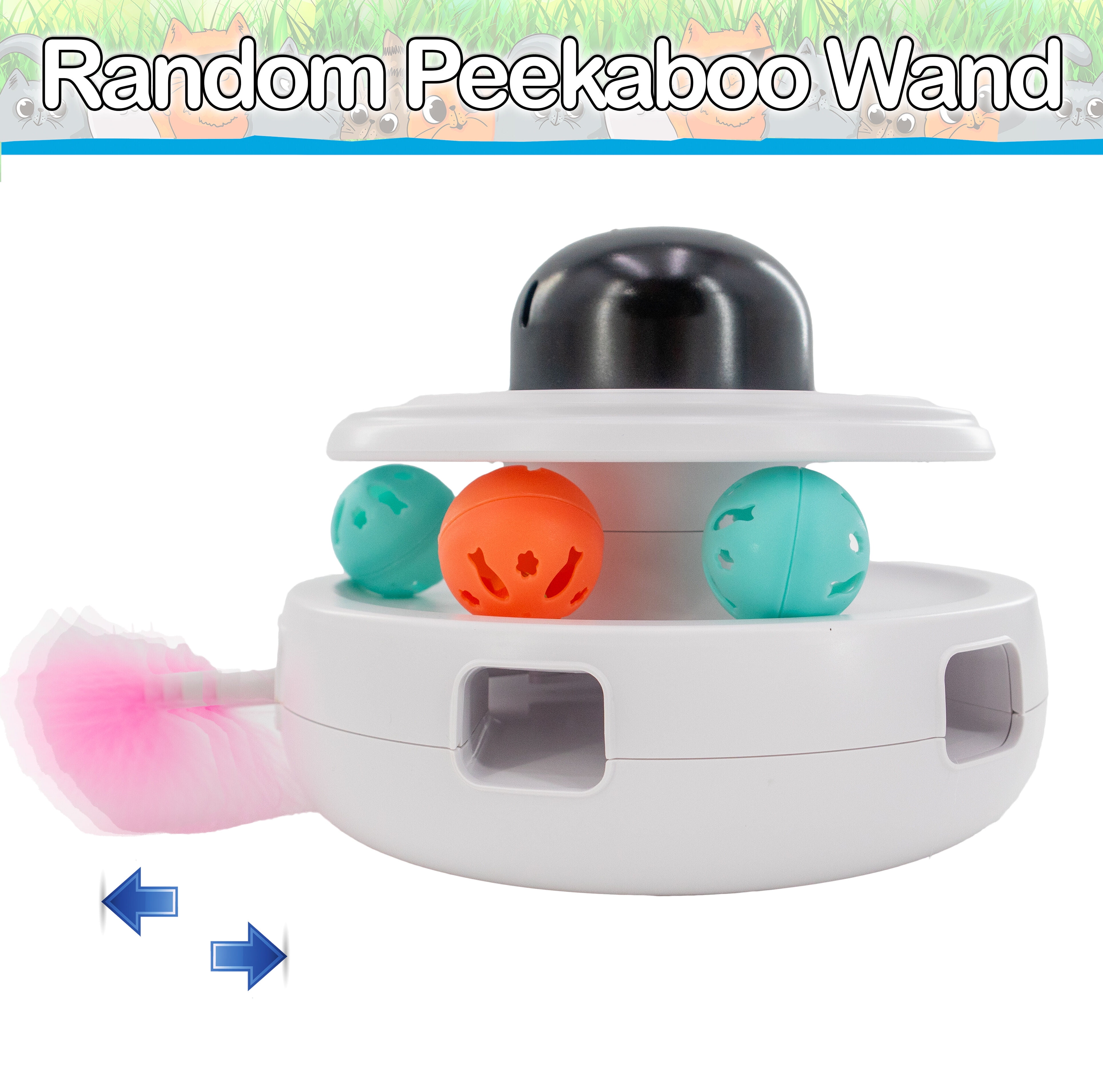 Interactive Cat Toy with Laser, Catnip Balls, Bird chirps & Feather Wand for Indoor Cats