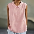 thumbnail image 2 of CAIXIA Sleeveless Button Down Shirts for Women Business Collared Shirt Work Blouses Button Up Office Clothes Professional Tank Top,Pink, 2 of 8