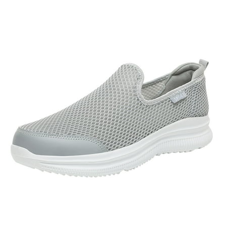 

Sngxgn Mens Slip-on Sneakers Breathale Walking Athletic Workout Running Shoes(Beige 11)