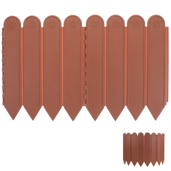 LOLIPPYY Brown Plastic Garden Fence Set for Flower Beds and Edging, 78.7 x 10.6 x 0.04 Inches