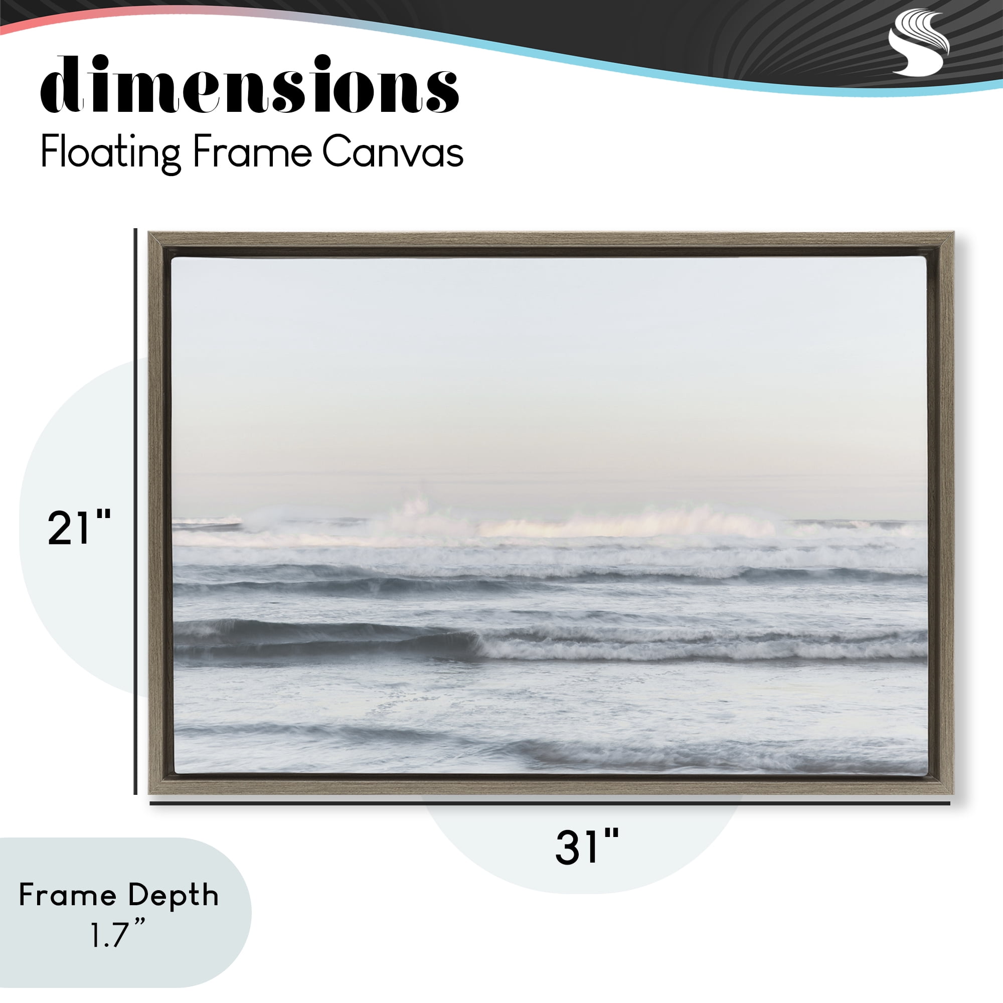 Stupell Industries Serene Ocean Waves Calmness Brown Framed Floater Canvas Wall Art, design by Melissa McClain
