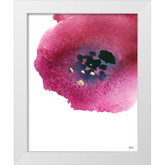 Fay, Mela 20x24 White Modern Wood Framed Museum Art Print Titled - Poppy Painting II