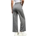 thumbnail image 5 of Zpanxa Girlstriped Wide Leg Pants Loose Fit Soft Knit Sweatpants Elastic Waist Relaxed Casual Bottoms for Daily School Wear Winter Pants for Girls, 5 of 5