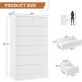 thumbnail image 2 of Tall Dresser & Chests of Drawers with 7 Drawers for Bedroom, White Wood 7 Drawers Dresser & Vertical Storage Cabinet for Living Room Hallway, 2 of 7