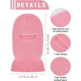thumbnail image 2 of HESHENG 1-Hole Knitted Full Face Cover Adult Winter Ski Balaclava Outdoor Sports Beanie For Men Women (Pink), 2 of 8