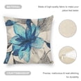 thumbnail image 4 of Blue flowers Linen toss pillowcase decoration pillowcase gifting preferred 18x18 inch cushion cover 4 sets sofa pillowcase sofa bedroom living room car, 4 of 8