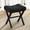 Black Fabric, variant on 18-Inch Leather Vanity Stool Chair, Vanity Bench with Metal X-Leg, Ottoman Accent Stool with Thick Padded Saddle Seat, Black