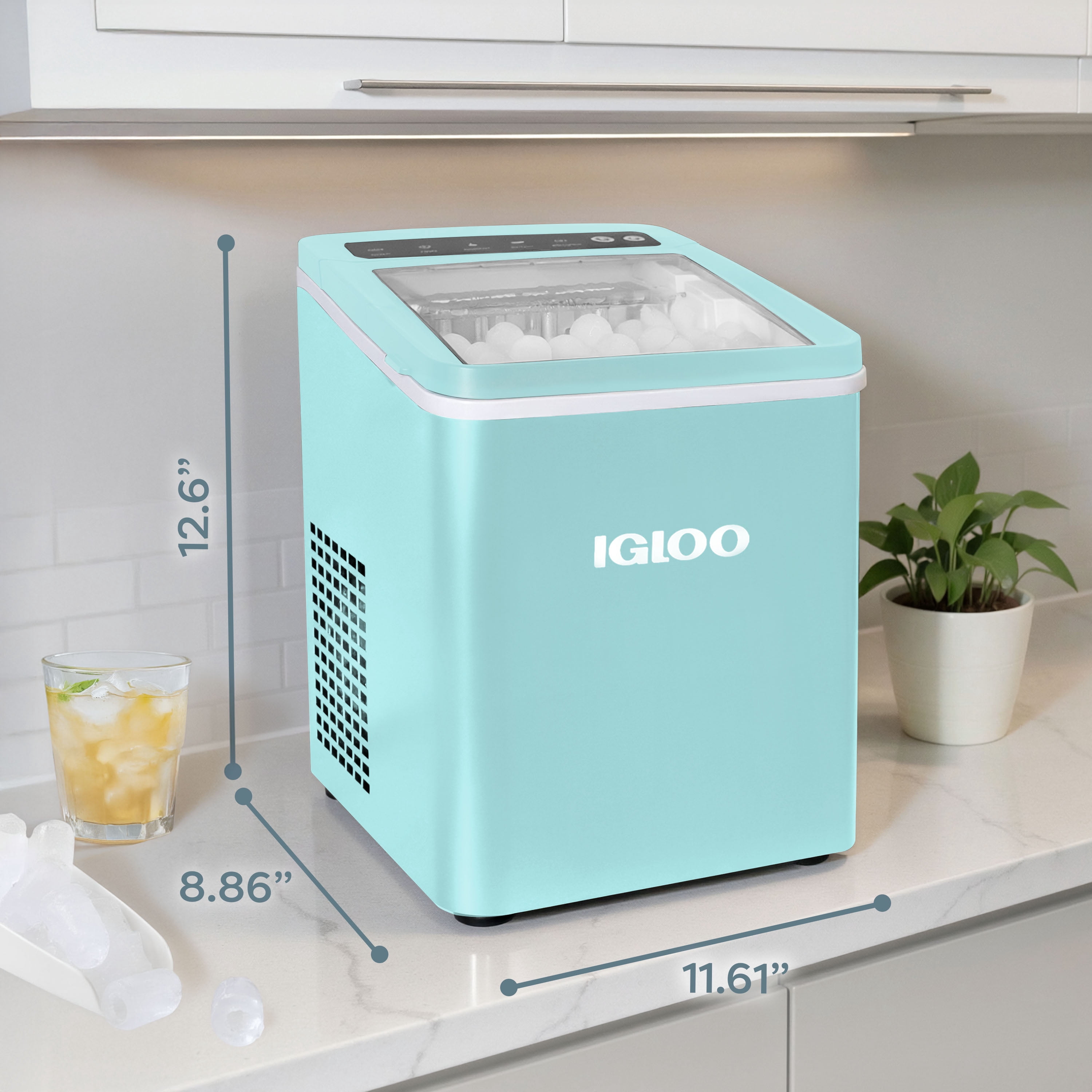 Igloo 26-Pound Automatic Portable Countertop Ice Maker Machine, White
