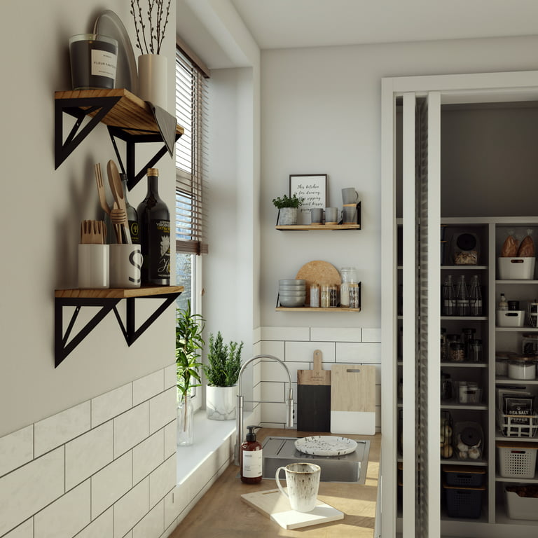 Minori Floating Shelves for Wall, Bathroom Shelves for Over The Toilet  Storage - Set of 3 - Gray