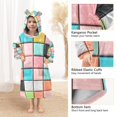 thumbnail image 3 of FORMRS Wearable Blanket Hoodie with Sleeves for Kids Cozy Flannel Sweatshirt, Colorful Checkered Pattern, 3 of 7