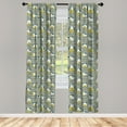 thumbnail image 3 of Ambesonne Cartoon Curtains, Doodle House Pets, Pair of 28"x63", Sage Green Blue, 3 of 5