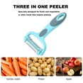 thumbnail image 4 of Hicess Stainless Steel Peeler 3-in-1 Grater Slicer Cozy Grip Sharp Cutter Multifunctional Quick Peeling Kitchen Gadget Vegetable Potato Carrot Peel Remove Tool Kitchen Supplies, 4 of 7