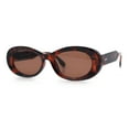 thumbnail image 4 of Womens Oval Mod Vintage Iconic Thick Plastic Fashion Sunglasses Tortoise - Brown, 4 of 8