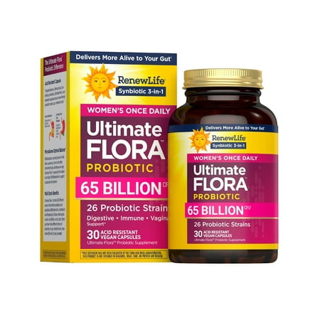 Ultimate Flora Probiotics for Women | 65 Billion CFU | 30 Delayed Release Vegan Capsules | by Renew Life