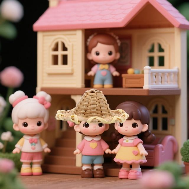 WHAMVOX 5Pcs Miniature Craft Hats Light Yellow Decorative Items For Children On Outdoor Leisure