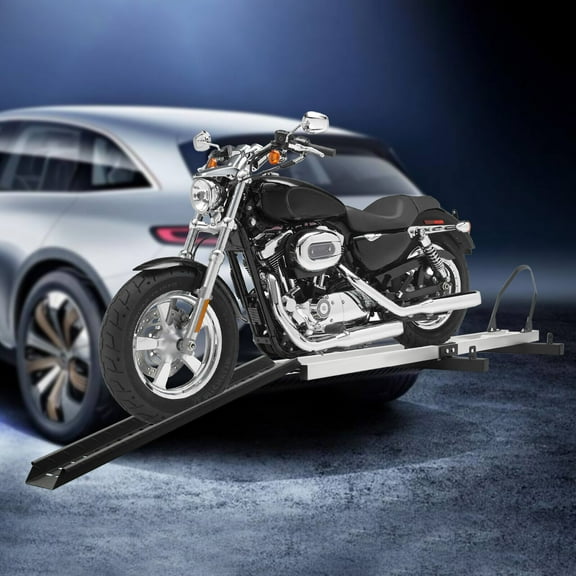 Aluminum Hitch Carrier for Dirt Bikes, Motorcycle Bracket Steel and Aluminum Alloy Black and Silver Motorcycle Carrier