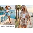 thumbnail image 6 of Cuteduck Women's Set Summer Short Sleeve Polo Neck Loose Floral Print Bohemian Casual Comfortable Outfit S-2XL, 6 of 9