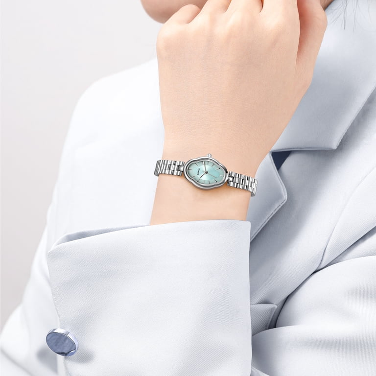 BERNY Small Silver Watches for Women Dainty Vintage Ladies 