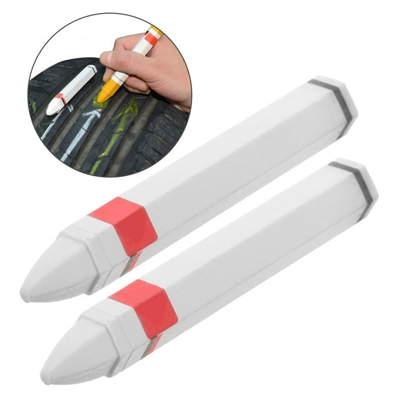 BESTOYARD Tire Markers for Car Tire White Wax 2Pcs