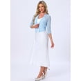 thumbnail image 4 of DARING DIVA Women's Elegant 3/4 Sleeve Mesh Sheer Cardigan Evening Shrug L Light Blue, 4 of 5