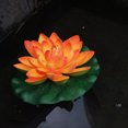 thumbnail image 4 of Paquete de 2 flores de loto artificiales de espuma flotante, plantas de estanque de lirios de agua, decoración para el hogar y el jardín, decoración de 7" de diámetro, 4 of 5