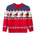 thumbnail image 2 of Odeerbi Toddler Boys Girls Christmas Sweater Cute Winter Thermal Knit Crewneck Sweater Kids Baby Fall Christmas Pullover Sweater Knitted Bottoming Shirt Toddler Clothes Red, 2 of 5