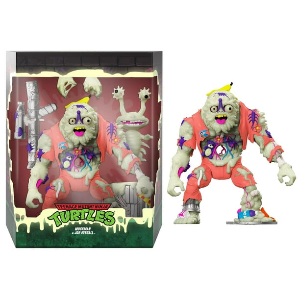 Figura de acción Super7 ULTIMATES! Las tortugas ninja mutantes adolescentes Muckman y Joe Eyeball (brillan en la oscuridad)
