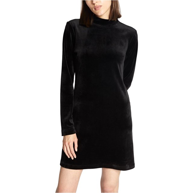 Sanctuary Clothing Vestido recto de terciopelo para mujer, negro, mediano