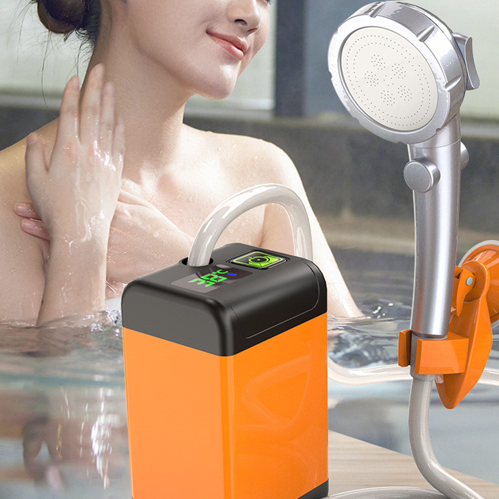 Petyoung Electric Camping Shower Kits, Rechargeable Portable Camping Shower for Outdoor Camping, Hiking, Traveling