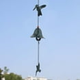 thumbnail image 3 of Carillón de viento de pájaro de metal verde para decoración del jardín del hogar, 3 of 10