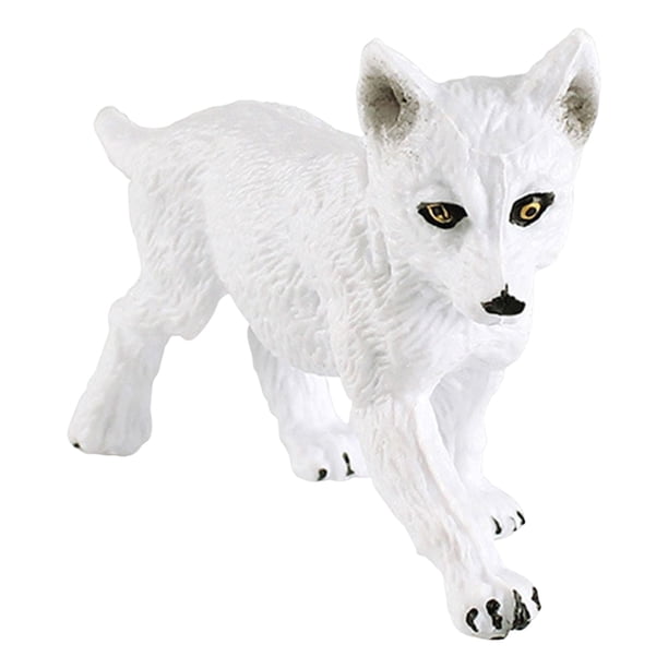 Genérico Figurita Lobo Simulado - Modelo Fauna Silvestre Infantil, Escultura Creativa | Cabeza Inclinada Detalle Realista Pintura Fina Duradero, Aplicacion Educacion