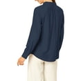 thumbnail image 4 of MODA NOVA Junior's Bow Tie Neck Long Sleeve Casual Button Decor Shirt, 4 of 7