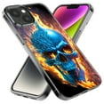 thumbnail image 2 of MUNDAZE Apple iPhone 12 Mini Blue Flaming Skull Burning Fire Double Layer Phone Case Cover, 2 of 5