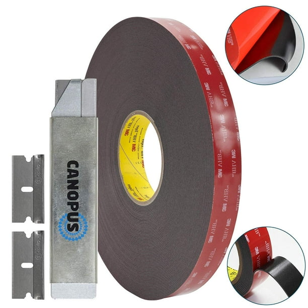 3m 5952 Vhb Double Sided Tape Heavy Duty Mounting Adhesive Tape Converted From 3m Vhb 1 In X 15 Ft With Box Cutter 1pc And Razor Replacement 2pcs Walmart Com Walmart Com