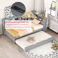 thumbnail image 6 of Bellemave Twin Daybed Frame with L-shaped Storage Shelves and Twin Trundle, Gray, 6 of 12