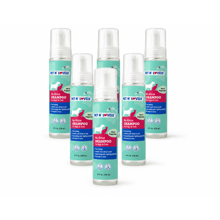 Pet N' Lovely No-Rinse Waterless Shampoo for Dogs & Cats, 8 fl oz, Fresh Scent 6 Pack